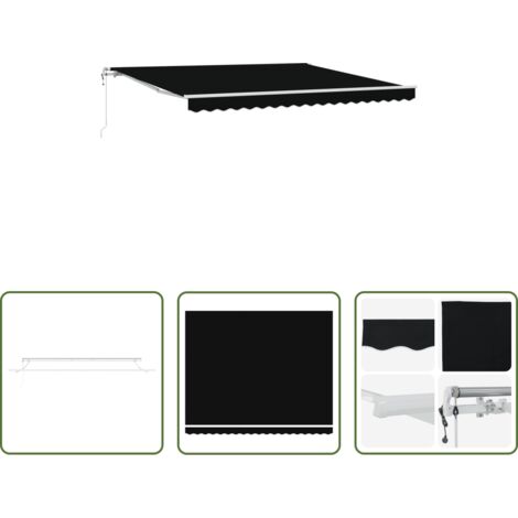 Ombrellone -  Tettuccio Elettrico Retrattile Nero 400 × 300 cm