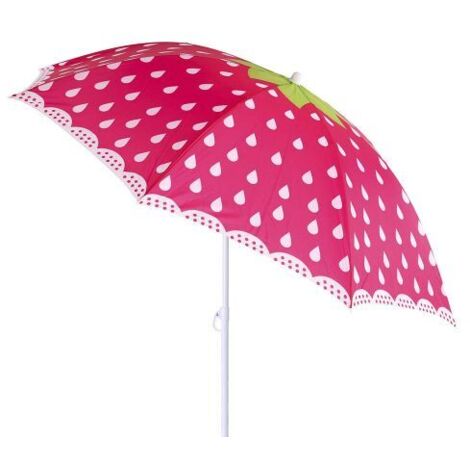 Ombrellone tondo 180 cm da spiaggia con decoro fragola