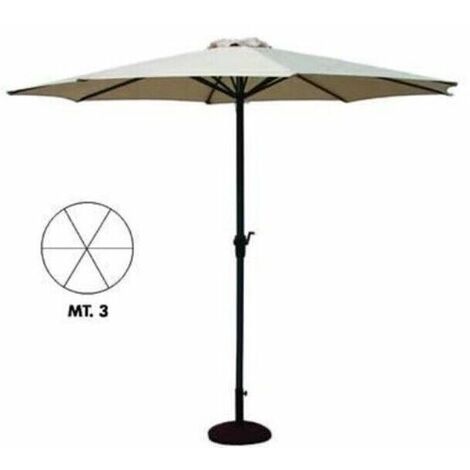 OMBRELLONE TONDO DIAM 300 CM IN METALLO CON MANOVELLA PALO 48 MM FER 102674