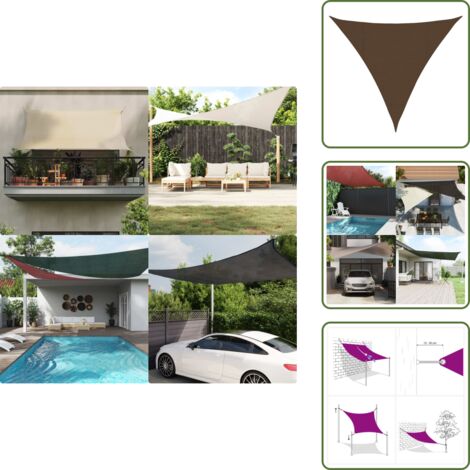 Ombrellone triangolare - vidaXL Vela Parasole 160 g/m² Marrone 4x4x4 m in HDPE - Parasole da balcone