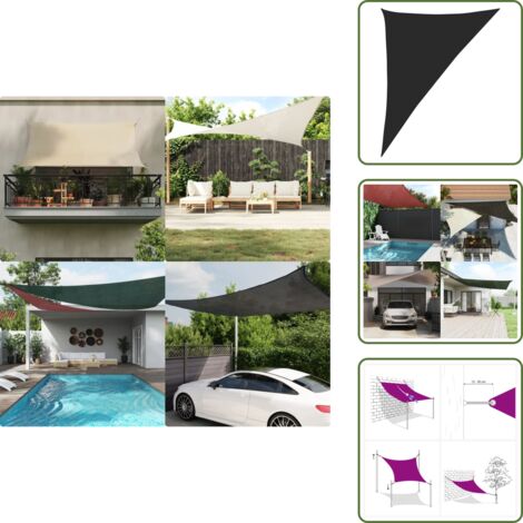 Ombrellone triangolare - vidaXL Vela Parasole 160 g/m² Nera 4x5x6,8 m in HDPE - Parasole nero