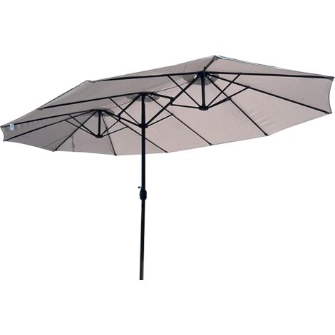 Ombrellone Trio Ovale Grigio 455x270x250 cm Acciaio e Poliestere