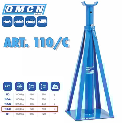 Omcn - Colonnetta Per Sostegno Di Autocarri Portata Ton. 3,5 Omcn 110/c 3500 Kg -