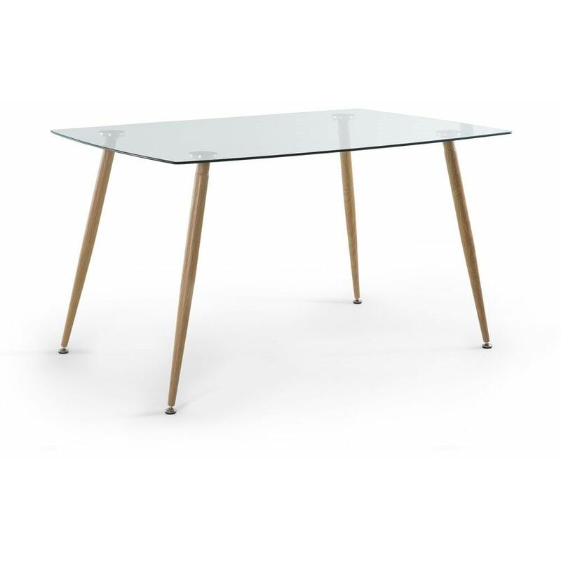 

®- Mesa de Comedor VARSOVIA, Mesa de salón de Cristal y Patas metálica 120x80cm | Tipo: - Varsovia - pataroble - Home Heavenly