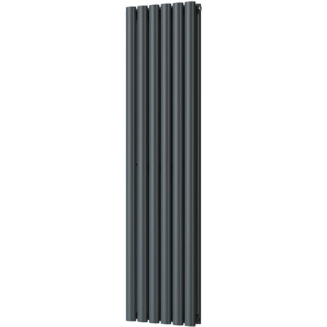 Omeara - Anthracite Vertical Radiator H1400mm x W348mm Double Panel
