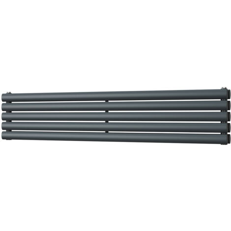 Omeara Axis - Anthracite Horizontal Radiator H290mm x W1400mm Double Panel