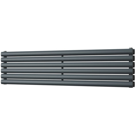Omeara Axis - Anthracite Horizontal Radiator H348mm x W1400mm Double Panel