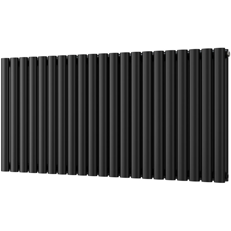 Image of Omeara - Black Horizontal Radiator H600mm&hellip;
