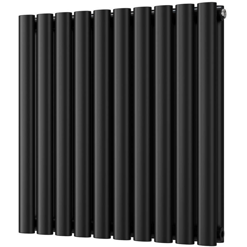 Image of Omeara - Black Horizontal Radiator H600mm&hellip;