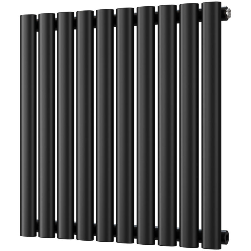 Image of Omeara - Black Horizontal Radiator H600mm&hellip;