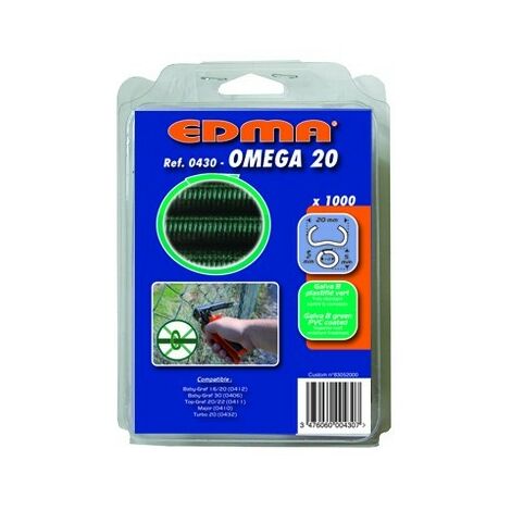 Omega 20 EDMA verzinkte Heftklammern - grün plastifiziert - 1000 Stück - 430