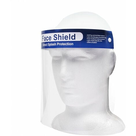 Visières de Protection pour Le Visage 1Pcs Masque en Plastique léger et  réglable pour éviter salive Gouttes Pollen et la Poussière