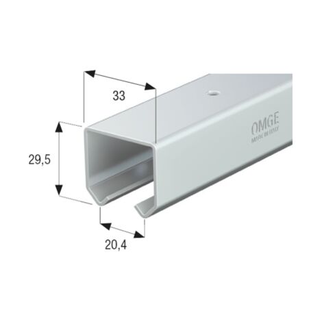 Omge Art 20 rail 3 mt tige en acier galvanisA  pour portes coulissantes