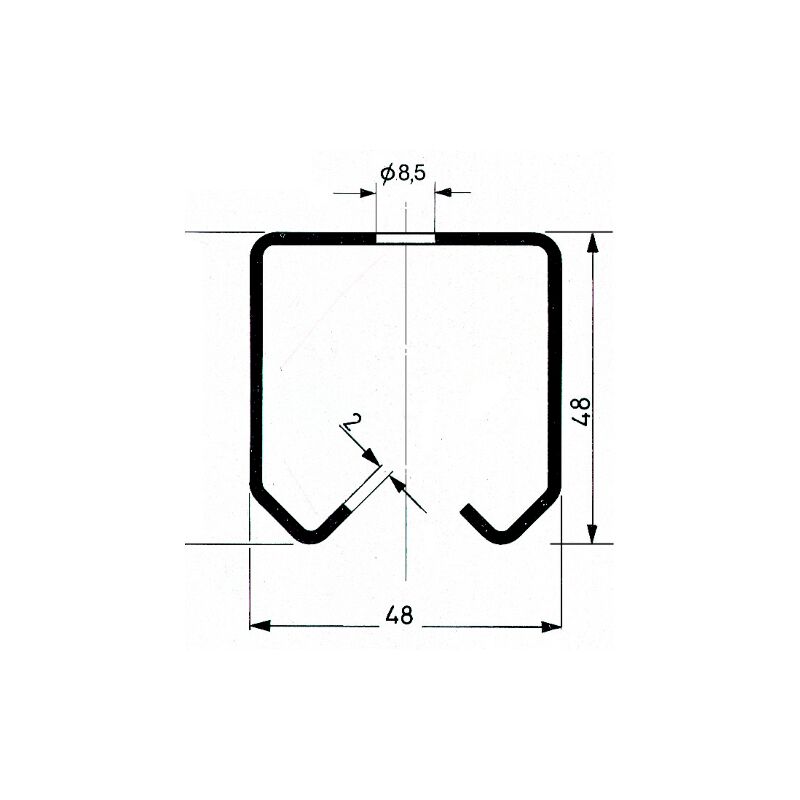 Art 50.030 Rail de 3 m en acier galvanisA pour portes coulissantes - Omge