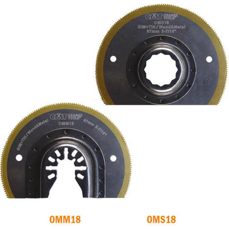 OMM18-X1 LAMA A SEGMENTI TAGLIO LEGNO-METALLO BIM+TIN D=87mm 20TPI-U