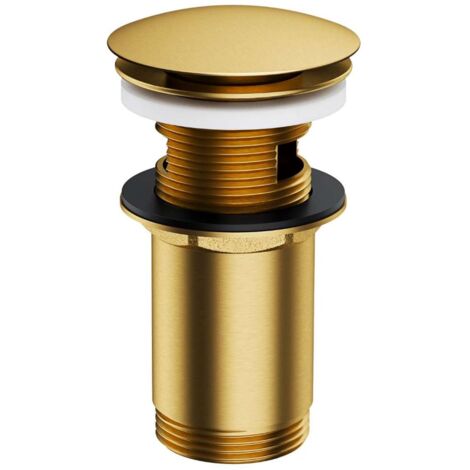 OMNIRES Accessori - Piletta di scarico Click-Clack per lavabo, color oro spazzolato A706GLB