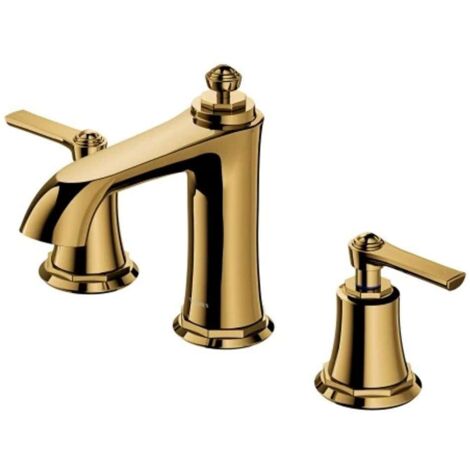 OMNIRES Armance - Grifo de lavabo, instalación de 3 orificios, dorado AM5214GL