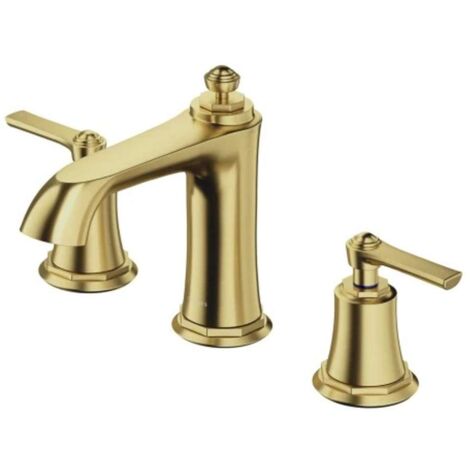 OMNIRES Armance - Grifo de lavabo, instalación de 3 orificios, latón cepillado AM5214BSB