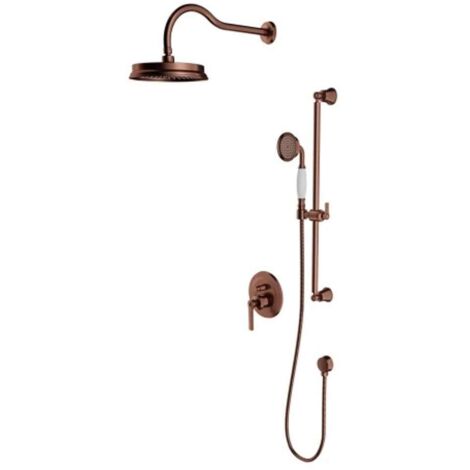 OMNIRES Armance - Set doccia con miscelatore ad incasso, con corpo, diametro 22,5 cm, rame spazzolato SYSAM20ORB