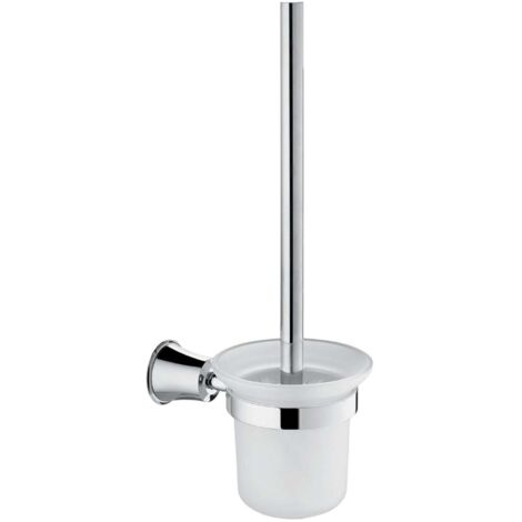 OMNIRES Art Line - Scopino WC a parete con supporto, vetro latte/cromo AL53620CR