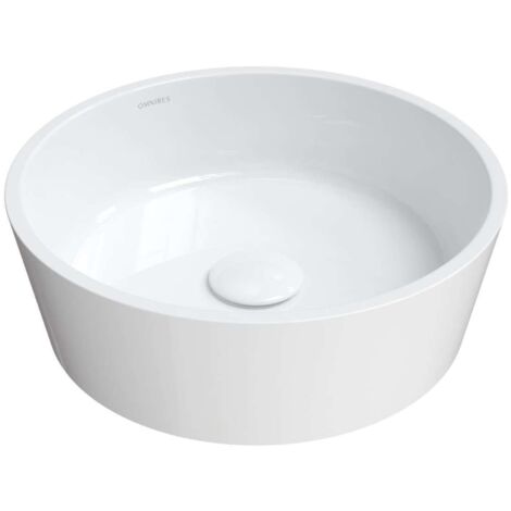 OMNIRES Bari M+ - Aufsatzwaschbecken, Durchmesser 38 cm, ohne Überlauf, weiß BARIUNBP