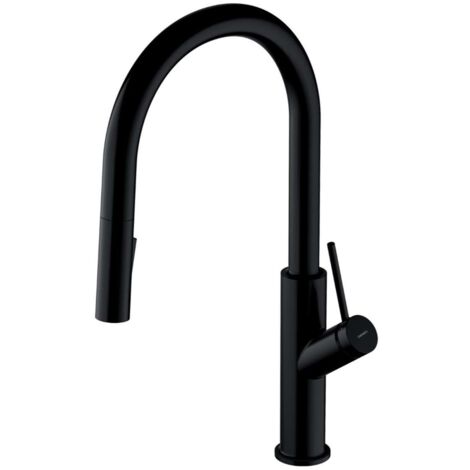 OMNIRES Bend - Miscelatore da lavello con doccetta estraibile, nero BE6455BL