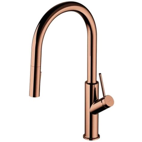 OMNIRES Bend - Miscelatore per lavello con doccetta estraibile, rame BE6455CP