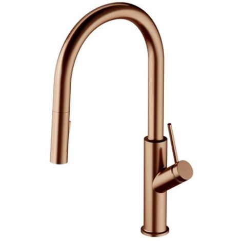 OMNIRES Bend - Miscelatore per lavello con doccetta estraibile, rame spazzolato BE6455CPB