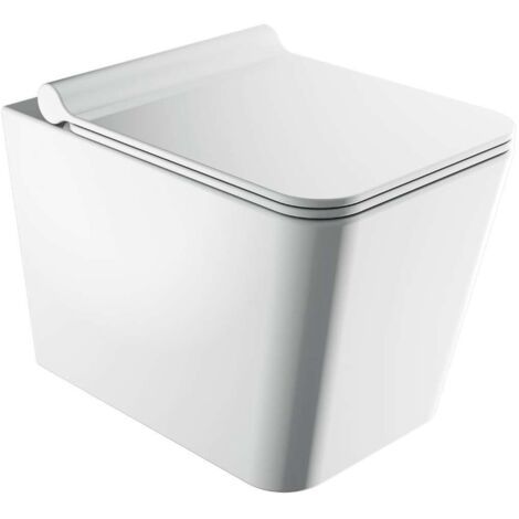 OMNIRES Boston - Inodoro suspendido con asiento SoftClose, Rimless, blanco BOSTONMWBP