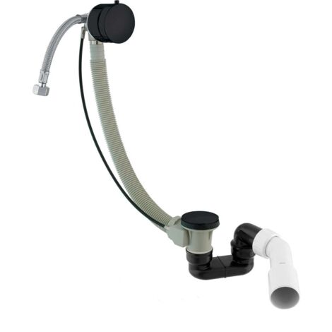 OMNIRES CGS - Garniture de vidage avec remplissage par le trop-plein, longueur 81 cm, blanc brillant TK132-PLUS-3.43+64-SBL