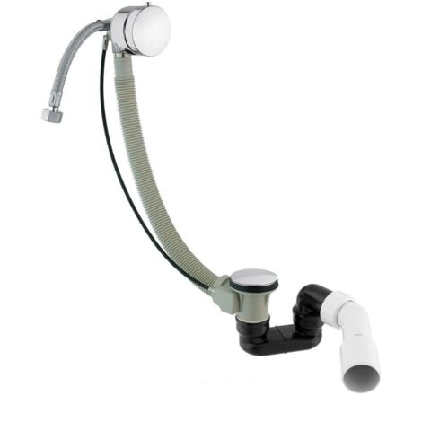 OMNIRES CGS - Juego de desagüe y rebosadero para bañera con llenado, longitud 81 cm, cromo TK122-PLUS-3.01+64-SCR
