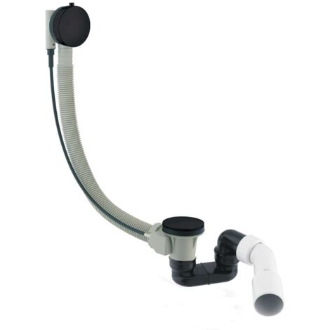 OMNIRES CGS - Juego de desagüe y rebosadero para bañera, longitud 81 cm, negro mate TK104-PLUS-3.43+64-SBL