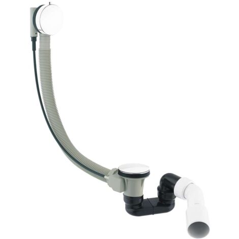 OMNIRES CGS - Sistema di scarico e troppopieno per vasca da bagno, lunghezza 81 cm, bianco lucido TK104-PLUS-3.35+64-SBP