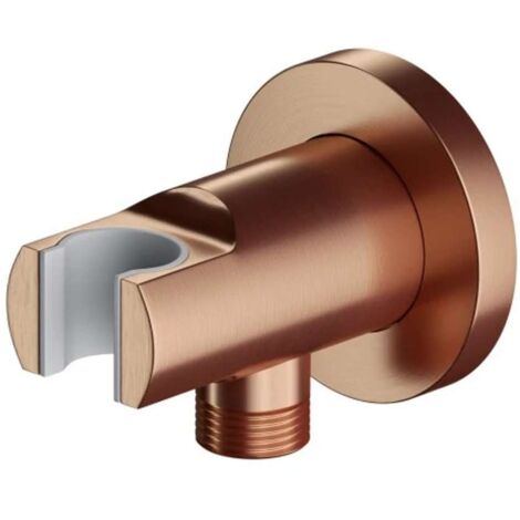 OMNIRES - Codo de pared con soporte, cobre cepillado 8873CPB