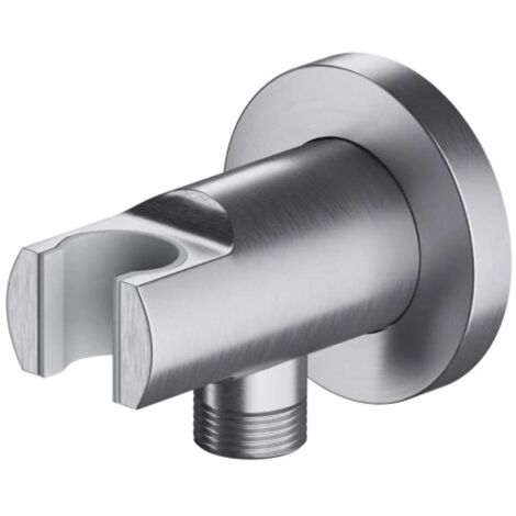 OMNIRES - Codo de pared con soporte, níquel cepillado 8873NI
