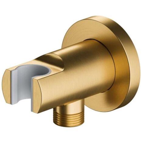 OMNIRES - Codo de pared con soporte, oro cepillado 8873GLB