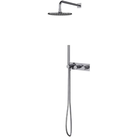 OMNIRES Contour - Set doccia con miscelatore ad incasso, con corpo incasso, diametro 25 cm, cromo SYSCT10CR