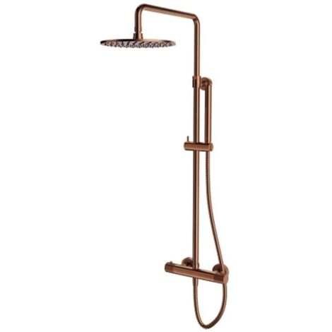 OMNIRES Contour - Set doccia termostatico, diametro 25 cm, rame spazzolato CT8044CPB