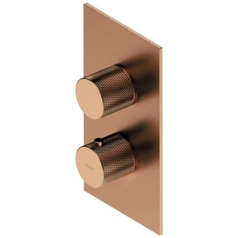 OMNIRES Contour - Unterputz-Thermostatarmatur, für 2 Verbraucher, Kupfer gebürstet CT8036CPB