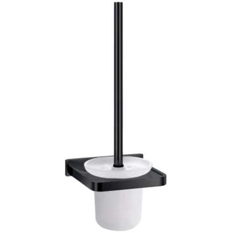 OMNIRES Darling - WC-Bürste mit Halter, Wandmontage, Milchglas/schwarz DA70620BL