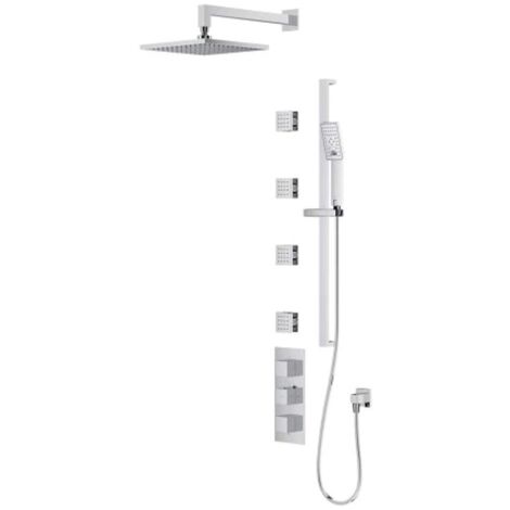 OMNIRES Fresh - Brauseset mit Unterputzthermostat, mit Einbaukörper, 3 Strahlarten, 25x25 cm, Chrom SYSFR12XCR