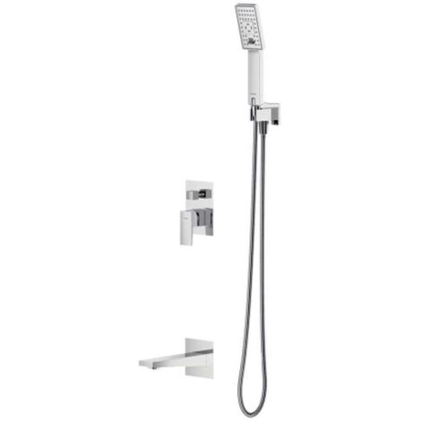 OMNIRES Fresh - Unterputz-Badewannenarmatur, 3-Loch-Montage, mit Einbaukörper, 3 Strahlaten, mit Zubehör, Chrom SYSFRW01CR