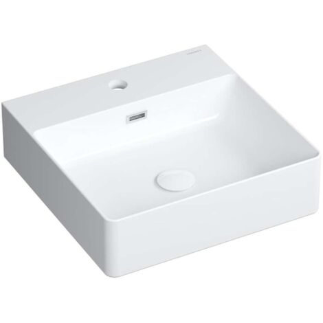 OMNIRES - Lavabo 43x42 cm, avec trop-plein, trou pour robinetterie, blanc GARLAND420BP