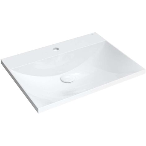 OMNIRES - Lavabo 60x46 mm, sans trop-plein, trou pour robinetterie, blanc NAXOSF600BP