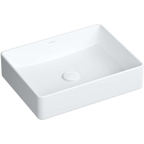 OMNIRES - Lavabo sobre encimera 47x36 cm, sin rebosadero, blanco PASADENA470BP