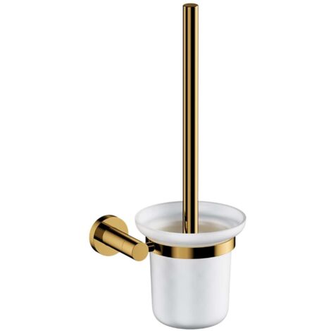OMNIRES Modern Project - Scopino WC a parete con supporto, vetro latte/oro MP60620GL