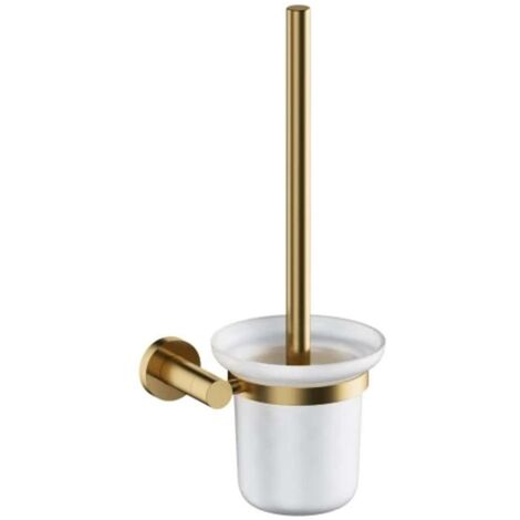 OMNIRES Modern Project - WC-Bürste mit Halter, Wandmontage, Milchglas/Gold gebürstet MP60620GLB