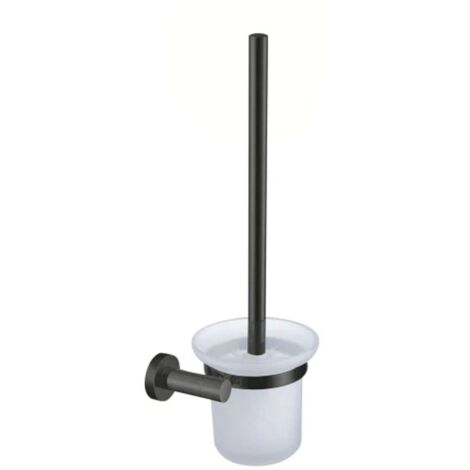 OMNIRES Modern Project - WC-Bürste mit Halter, Wandmontage, Milchglas/Graphit gebürstet MP60620GR