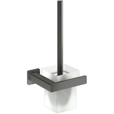OMNIRES Nelson - Scopino WC a parete con supporto, vetro latte/grafite NL80620GR