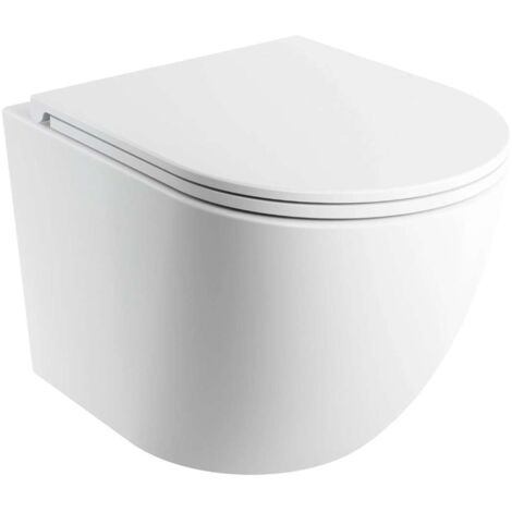 OMNIRES Ottawa Comfort - Wand-WC mit SoftClose-Sitz, Rimless, weiß matt OTTAWASPMWBM